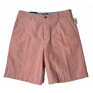 NEW Izod Mens Sportflex Breeze Oxford Chino Shorts Wicking Red Anchors Cruise 32